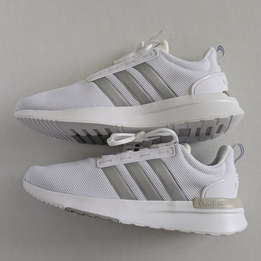 Adidas Racer TR21 Shoes Women's Size 10.5 Cloud White/Silver Sneaker NWT - Picture 4 of 13